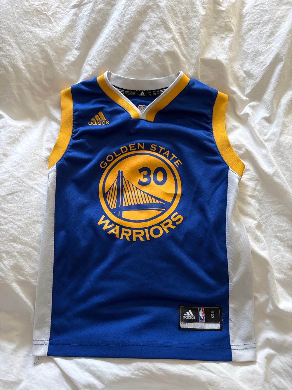 adidas Blue and Yellow Golden State Warriors Youth Jersey - #30